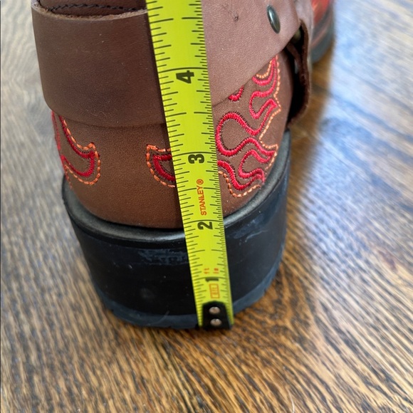 HARLEY DAVIDSON SLAYTON EMBROIDERED FLAMES SKULL LEATHER MOTO WORK BOOTS SIZE 13 main image 16
